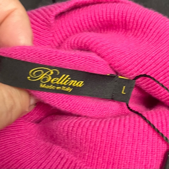 Bellina Hot Pink Wool/Cashmere Blend Turtleneck W/ Short Sleeves!! - Picture 12 of 14